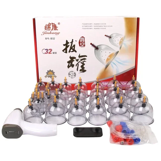 32pcs/set Vacuum Cupping body Massager ventosa Suction Cups jar Set plastic vacuum suction therapy cupping set cans for massage