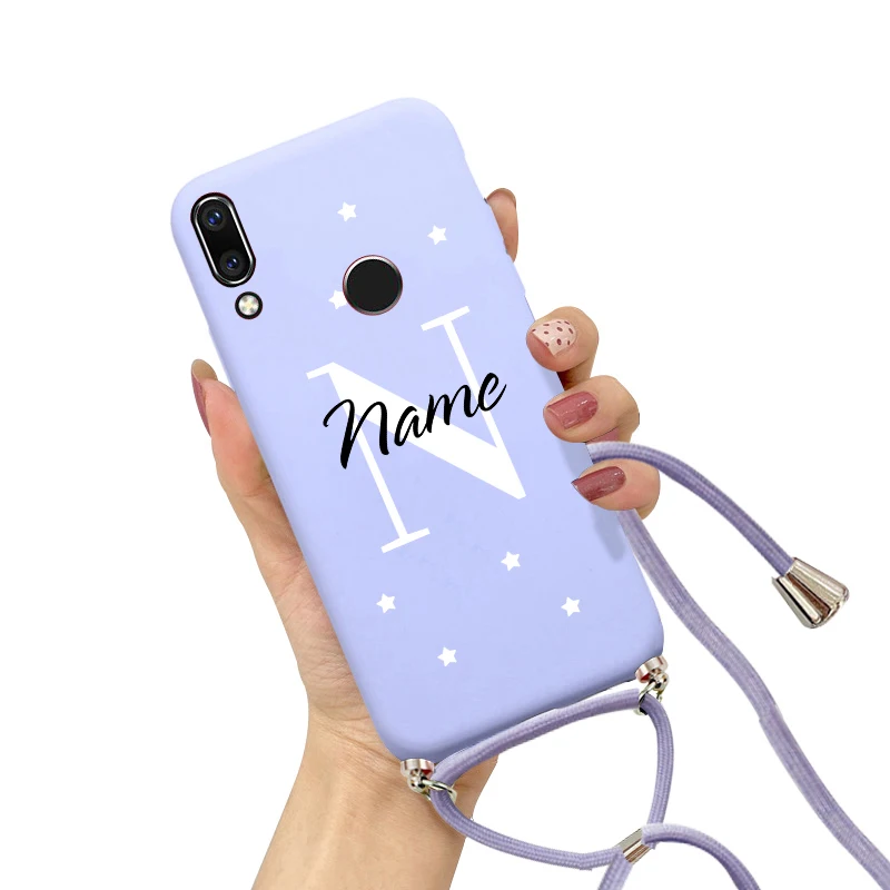 Custom Name DIY Letters Silicone Star Strap Case For Samsung galaxy A54 A14 A34 A52 A52s A13 A23 A33 A53 5G S24 S23 Plus Ultra