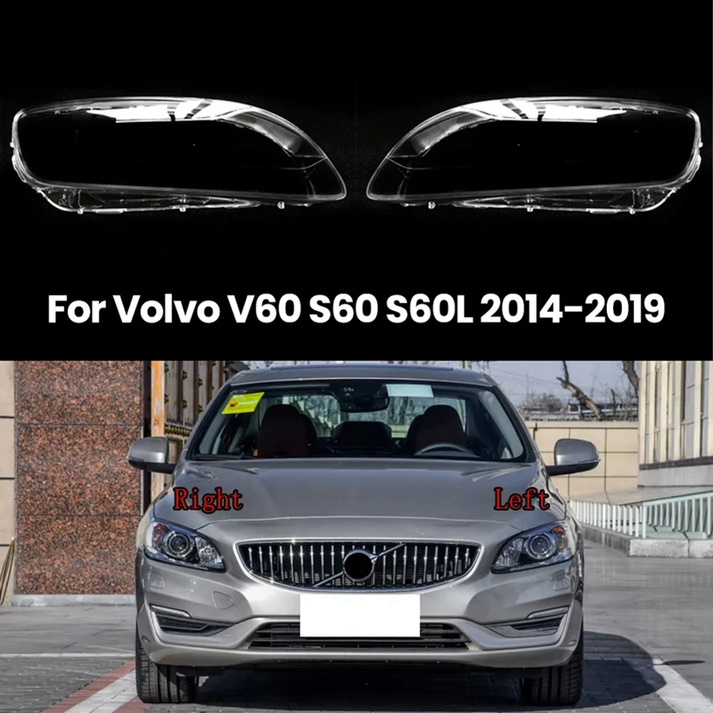 For Volvo  S60 S60L 2014-2019 Transparent Lampshade Headlight Mask Cover Headlamp Shell Lens