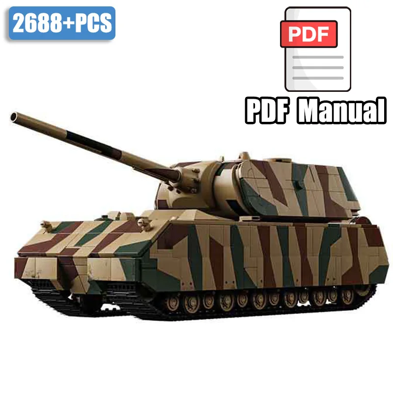 Blocs de construction de modèle militaire Panzer VIII Maus de la seconde guerre mondiale, briques de Camouflage de la seconde guerre mondiale, jouets de réservoir lourd, cadeaux pour garçons avec