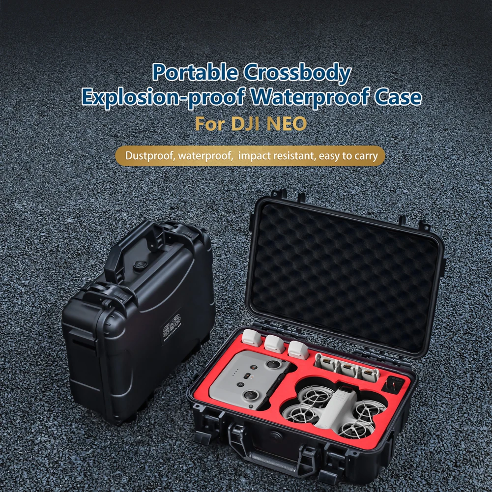 Portable Storage Case Explosion-proof Hard Shell Box Waterproof Safety Handbag with Shoulder Strap for DJI Neo Drone Accessories