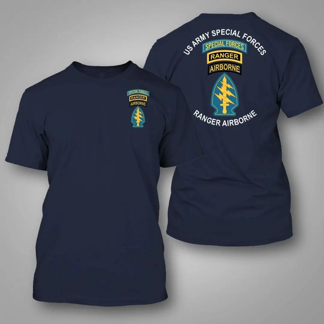 

Воздушно-десантные Rangers армии США. Хлопковая футболка с короткими рукавами и принтом логотипа для мужчин и женщин. Повседневные топы.