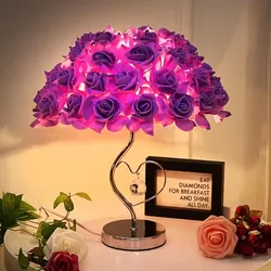 Modern LED Table Lamp wedding Lighting decoration Valentine's Day Gift bedroom bedside desk lamp creative Roses flower lights