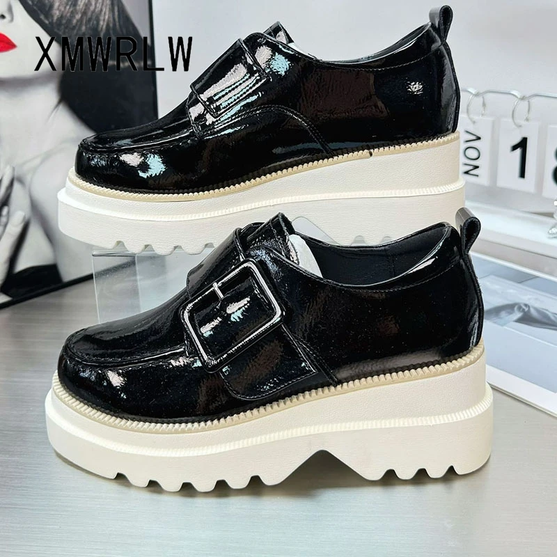 

XMWRLW женские туфли-лодочки, весна-осень 2021, женская обувь из натуральной кожи, модная женская осенняя обувь на высоком каблуке, туфли-лодочки, нескользящая обувь