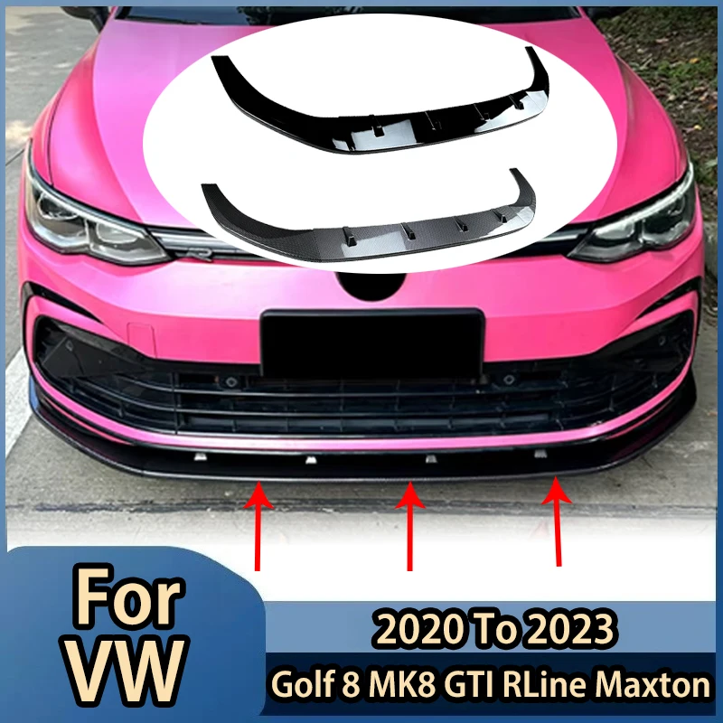 

Car Front Bumper Lip Splitter Spoiler Diffuser For VW Golf 8 MK8 GTI RLine Maxton Style 2020-2023 Body Kit Modification Exterior