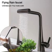 Water Saving Pull-out Kitchen Faucet Nozzle Flexible Adjustable 4-Mode Waterfall Kitchen Faucet Anti-splash Faucet Sprayer Head