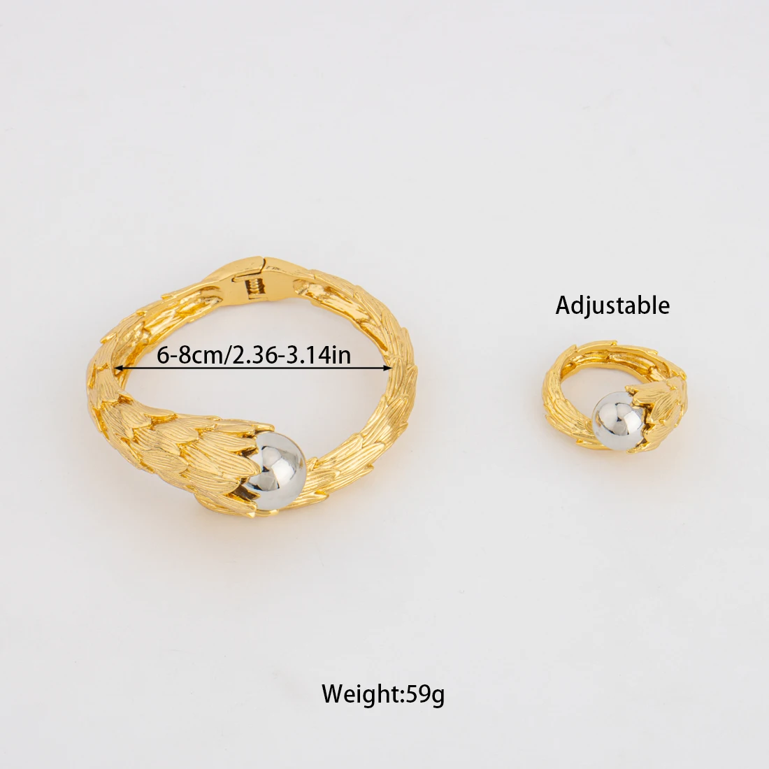 2026 Trend New Gilding Ring and Bangle for Bride Spiral Leaf Luxury Jewelry Accessories For Party Wedding Women\'s Day