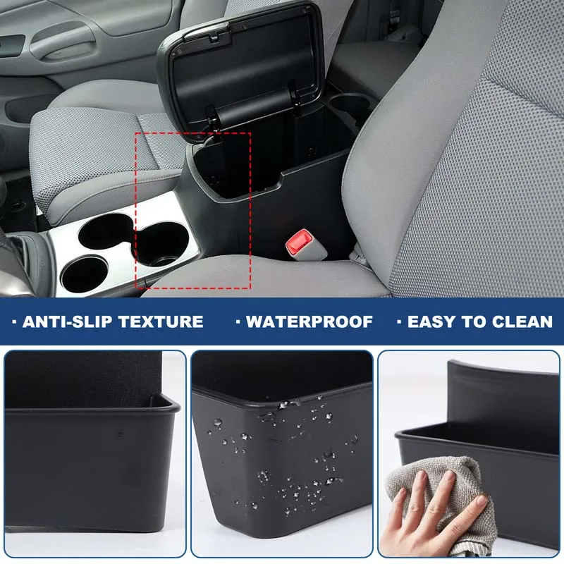 

For Toyota Tacoma 2011-2015 ABS Black Car central control handrail box front storage box mobile phone tray interior accessories