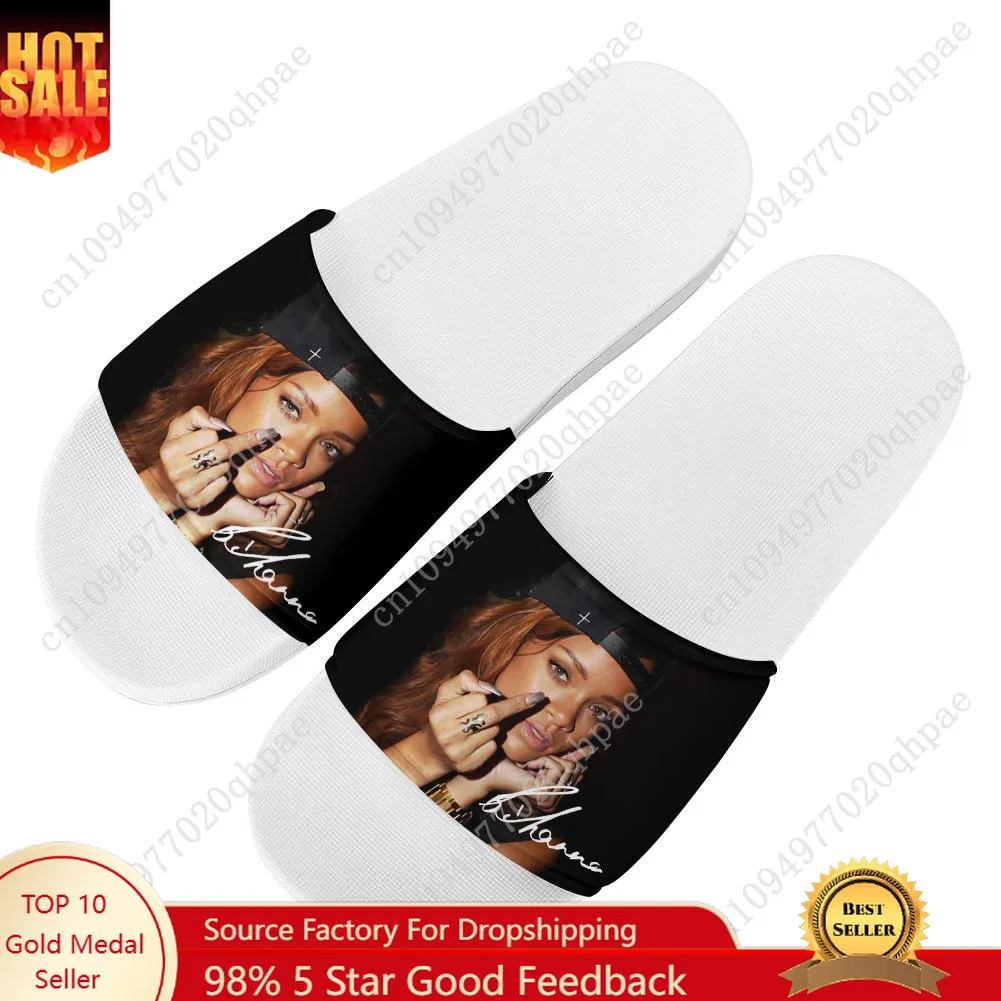 R-ريهانا النعال المنزل الحمام الصنادل أحذية ماء الرجال النساء المراهقين داخلي الفقراء صندل مخصص شبشب صيفي