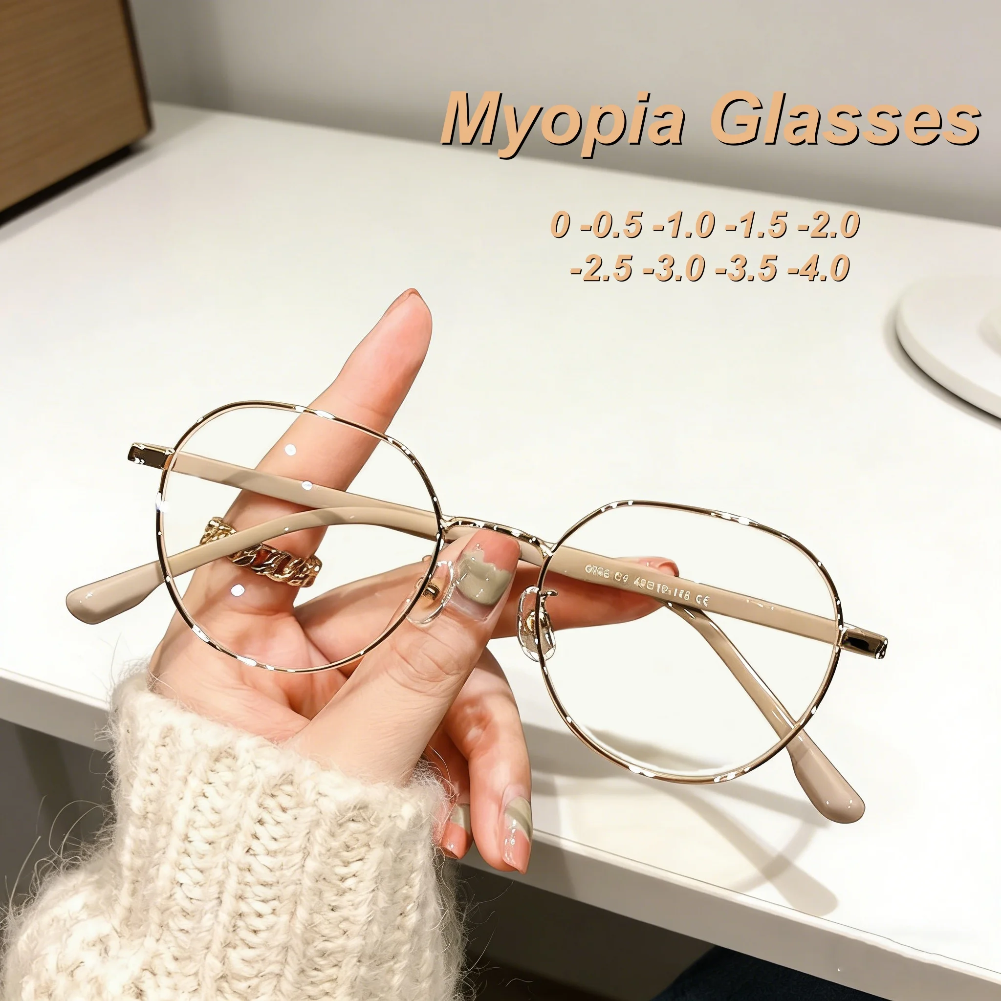 

2026 New Fashionable HD Luxury Women's Myopia Glasses Ultra Light Neutral High Quality Polygonal Anti Blue Light Glasses