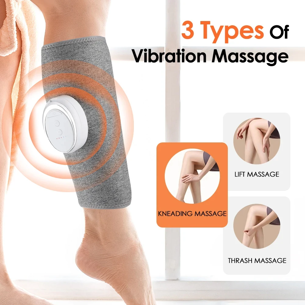 Wireless Calf Massager Airbag Foot Muscle Relaxation USB Rechargeable Thermostatic Heat Leg Massager Promote Blood Circulation