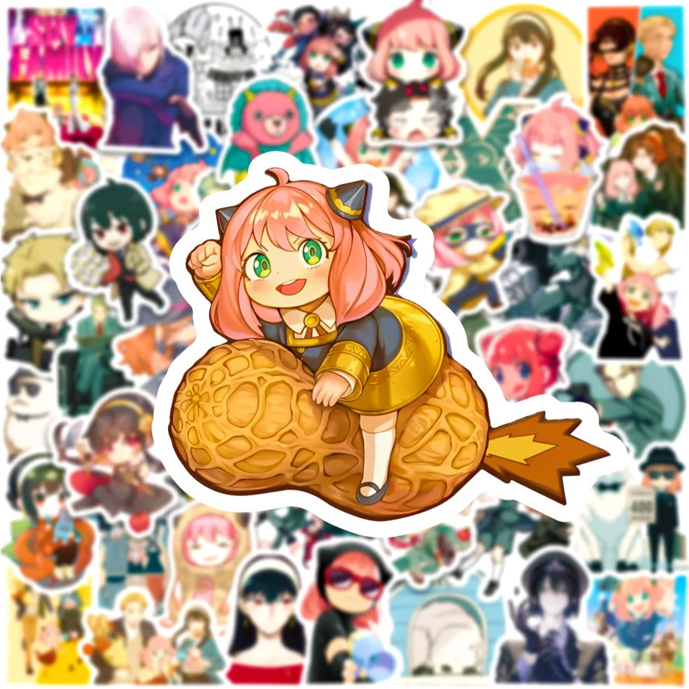 ملصقات عائلة spyx ، Yor Loid ، Anya ، جماليات ، كمبيوتر محمول ، دفتر ملاحظات ، هاتف ، حقيبة ، لعبة ملصقات للفتيات كاواي ، 10 ، 30 أنيمي ، 50