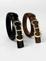 Cinturón inicial CHC para mujer, pretina delgada de PU con patrón de letras, varios colores disponibles para pantalones cortos vaqueros, regalo, novedad de 2024