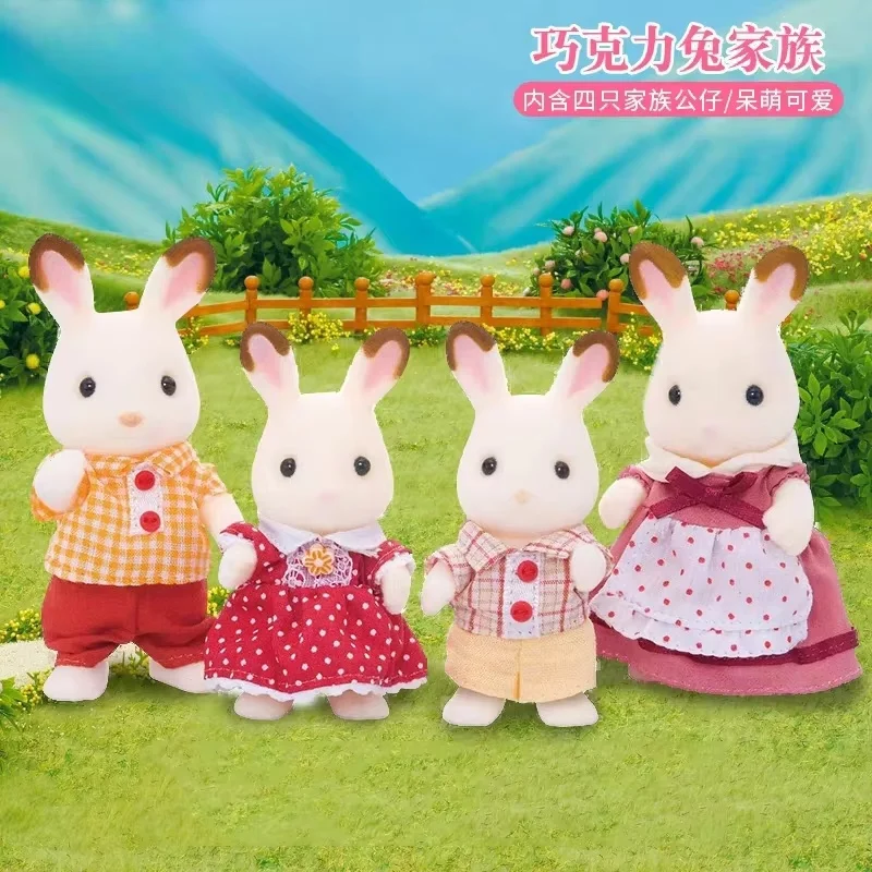 Nuevas figuras de Anime de Sylvanian Families, figura clásica de la serie familiar de conejo de Chocolate, estatua de Pvc, modelo de muñeca, adorno, juguetes de regalo