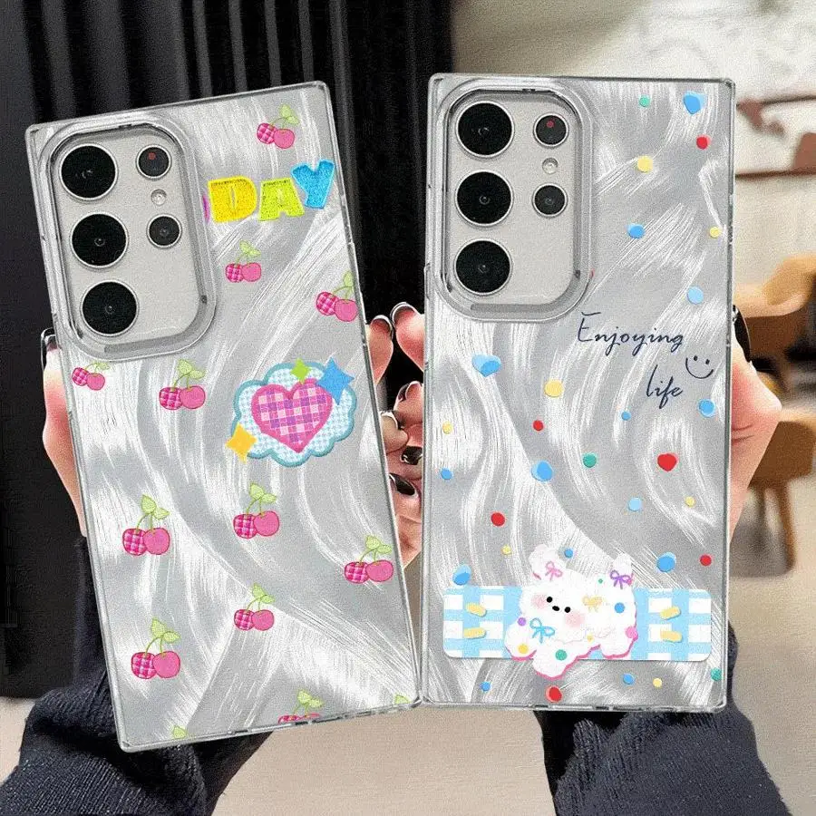 Case for Samsung Galaxy S22 Plus S20 FE S23 S24Ultra S21 S21+ S25 Ultra S20 FE Soft Cover Fashion Bow