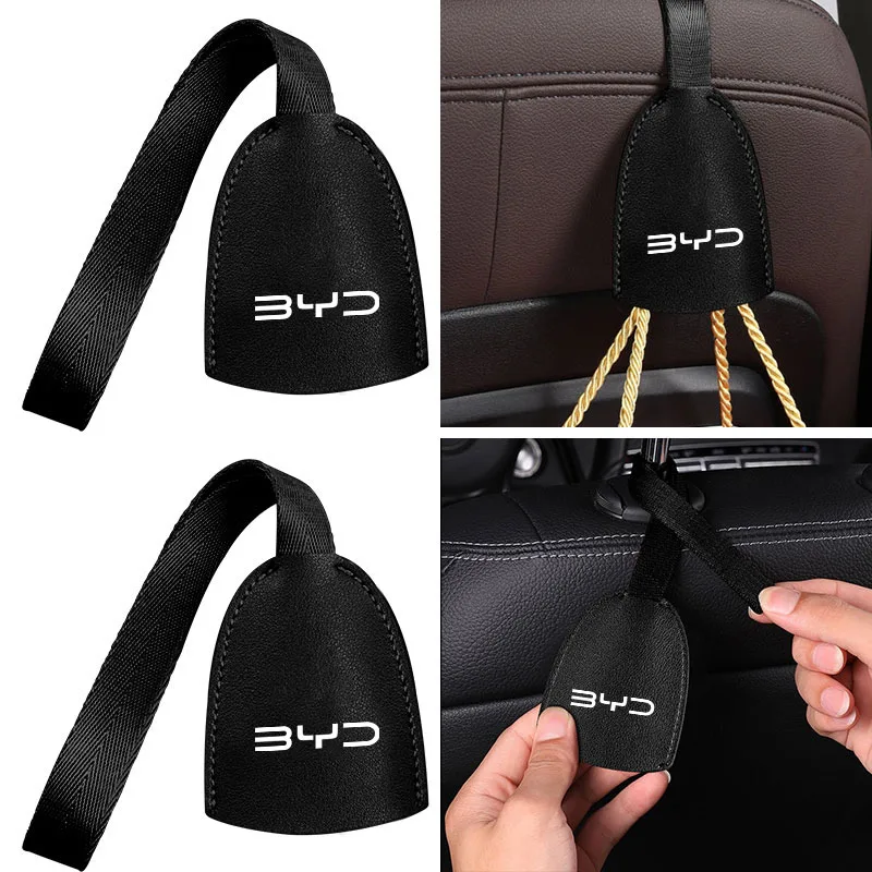 

Car Seat Back Storage Hooks Portable Car Headrest Hook Emblem For BYD F3 S6 F0 Tang I3 S7 G3 E5 E2 E1 E3 E9 D1 S8 E6 L3 M6