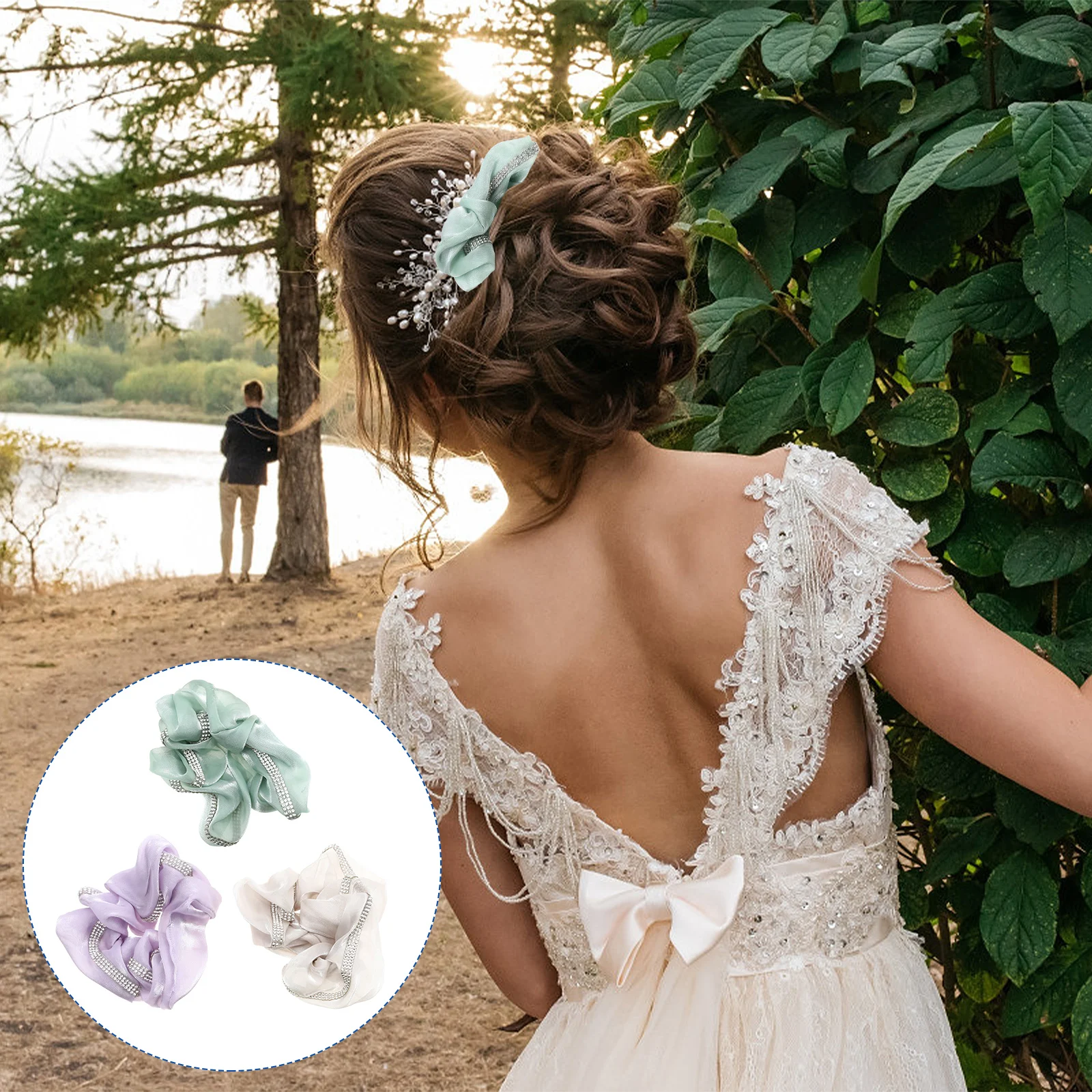 

3pcs Hair Accessories Women Headdress Elastic Ropes Scrunchy Ponytail Decorations Hair Ties Daily Party Ceremonies Fashion