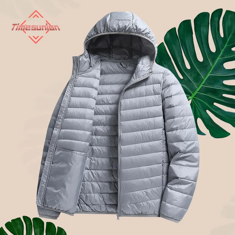 

2025 Новый легкий водонепроницаемый складной пуховик с капюшоном, мужское деловое повседневное весенне-осеннее пальто для женщин