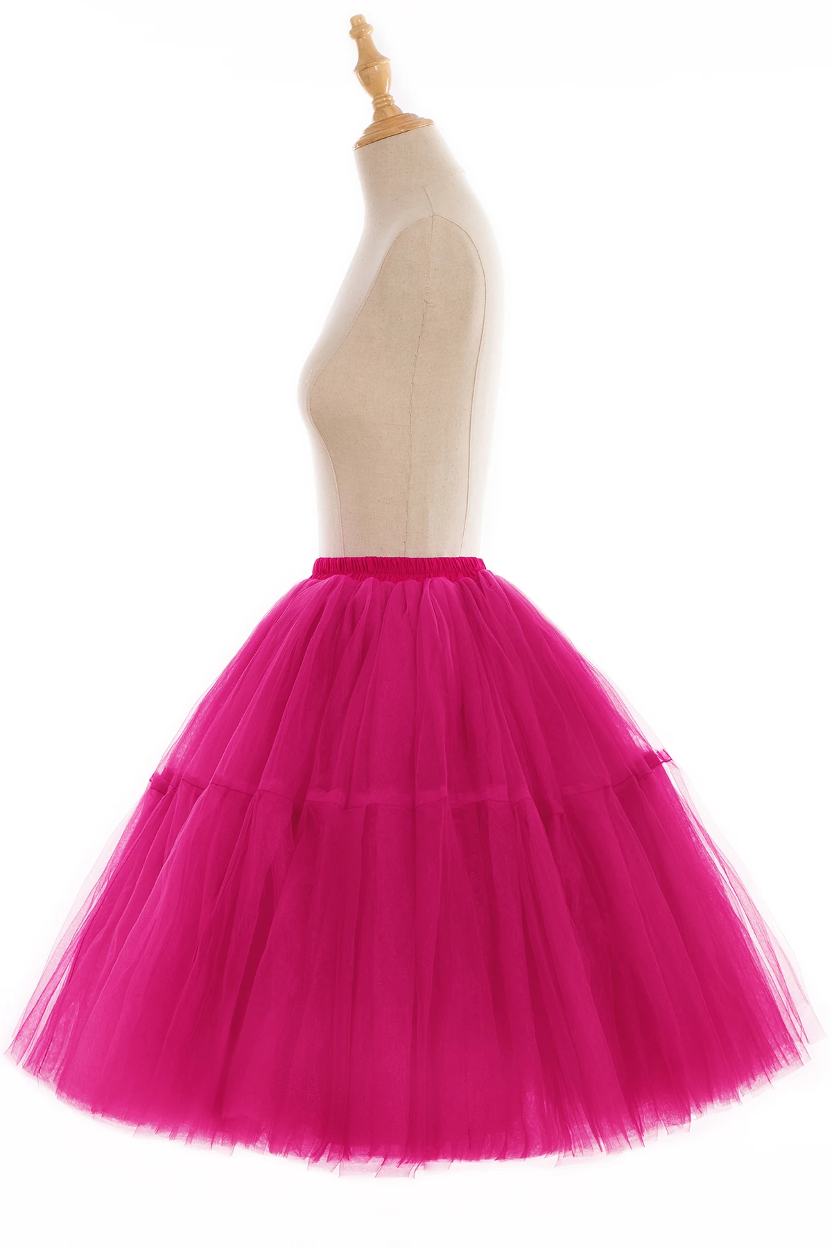 Tutu Skirts Fuchsia Multi-layer Tulle Fluffy Petticoat Underskirt Princess Ball Gown Pettiskirt Ballet Dance Women Party Skirt image 3