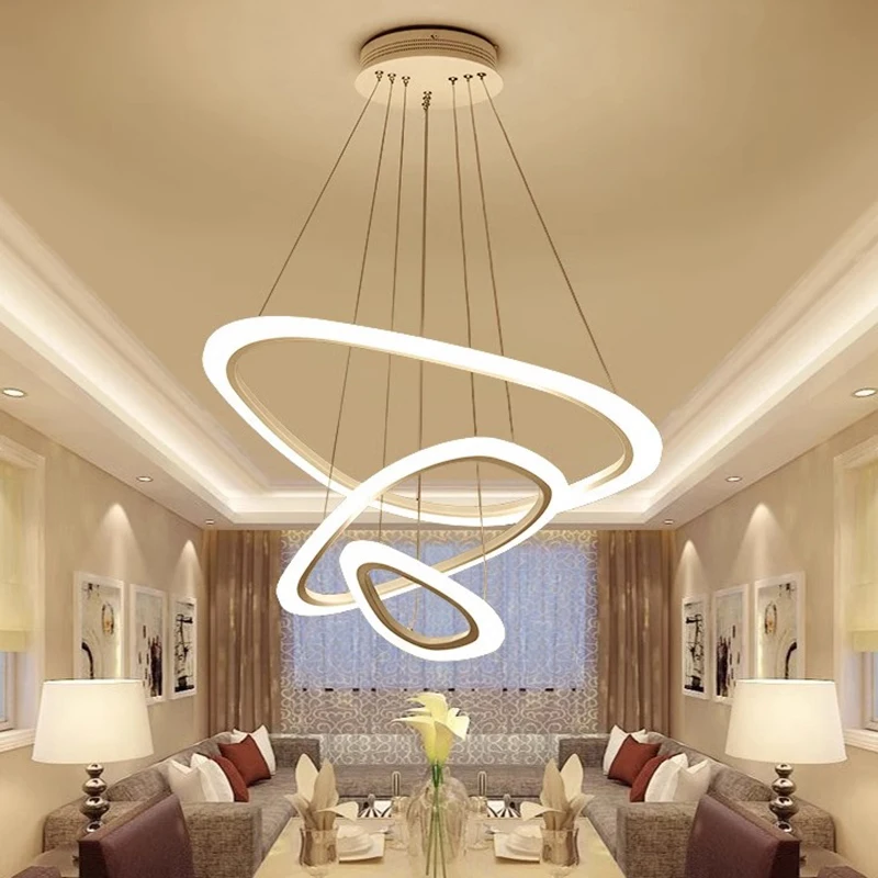 

MZISOSOD Modern Ring LED Pendant Light for Living Room Dining Room Chandelier Hanging Indoor Lighting Home Decor Fixture
