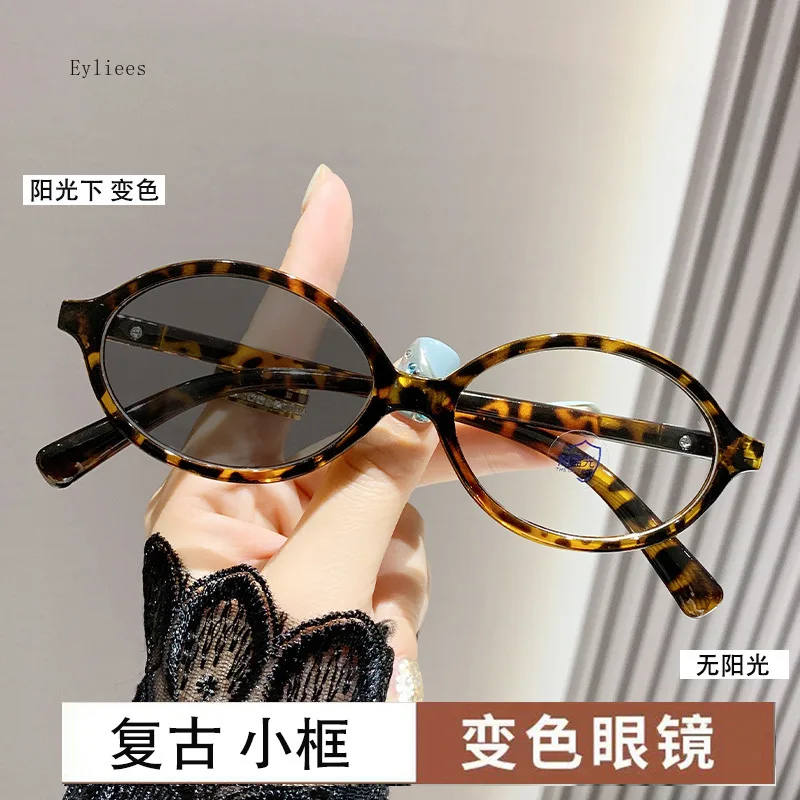 Oval Frame Photochromic Myopia Glasses Unisex Color Changing Minus Diopter Eyeglasses Vintage Outdoor Sunglasses for Men Women image 2