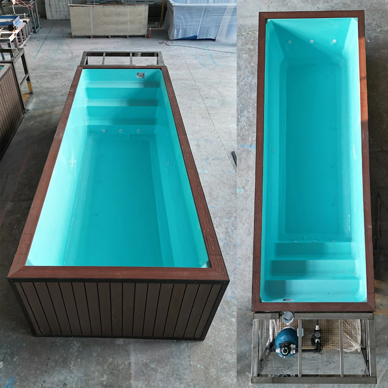 Indoor Outdoor Simple Ground Fiberglass Sfrp Mosaic Pool Tiles Container Swimming Pool Prefab Swimming Pool Designs