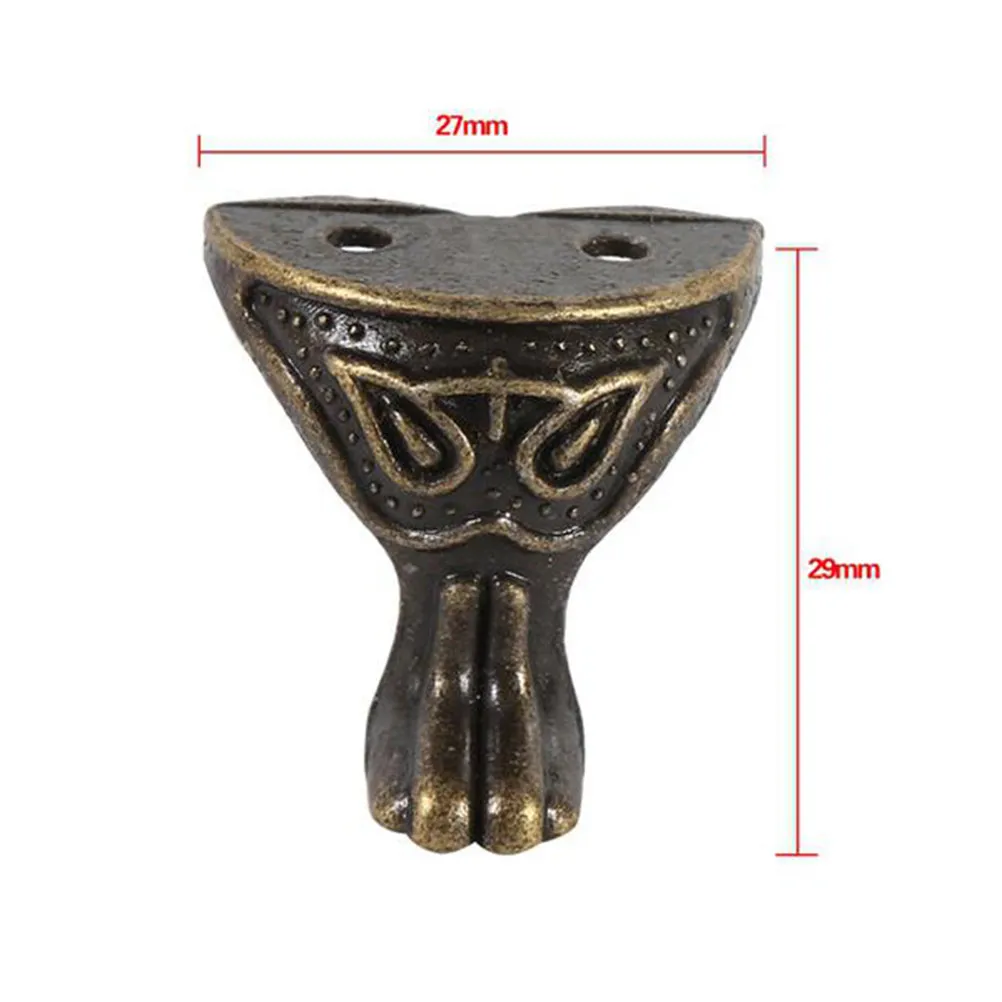 4Pcs Rustic Brass Tone Alloy Corner Covers for Jewelry Boxes Wooden Crates Storage Cases Box Corners with 8 Screws Corner Guards