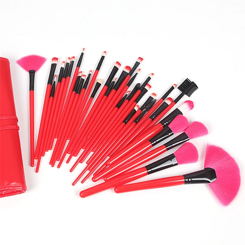 Ensemble de pinceaux de maquillage en poils d'animaux de qualité supérieure, 32 pièces, pour débutants, novices et artistes de maquillage, Kit complet de pinceaux pour fard à paupières