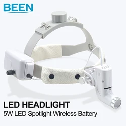 5W Dental LED Head Light Lamp For Binocular Loupes Brightness Spot Ajustable Dental Lab Headlamp Surgical Headlight