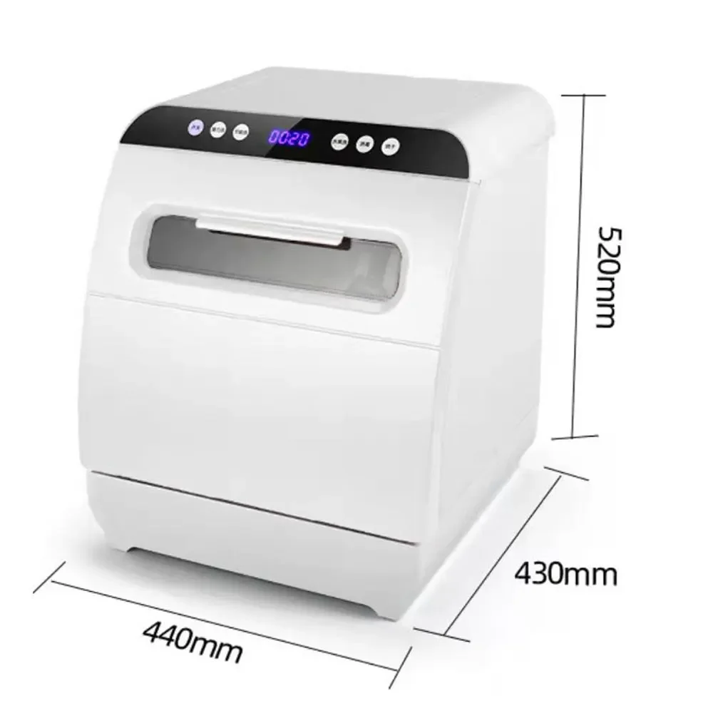 Household Dishwasher Smart Desktop Dish Drying Machine Fully Automatic Dishes Disinfection Cupboard Kitchen Tableware Washer