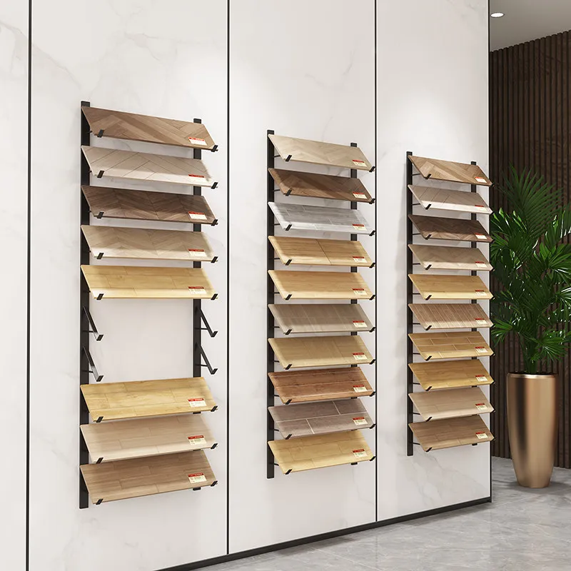 wall covering wall-mounted tile display rack, wardrobe color sample skirting board display rack, wooden floor display rack