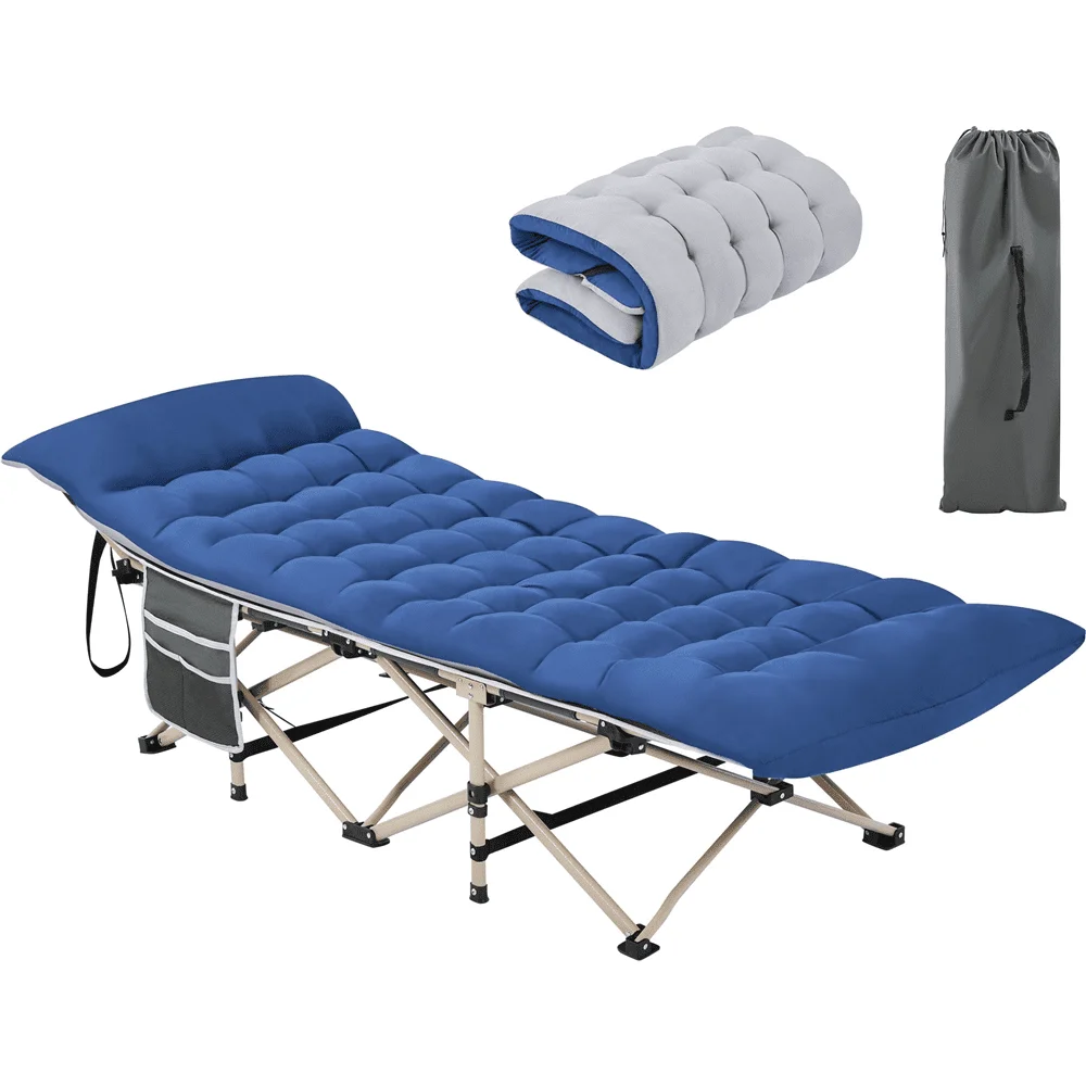 

Cuna de Camping Plegable Portátil con Bolsa de Transporte para Exteriores, Cuna Gris/estera Azul