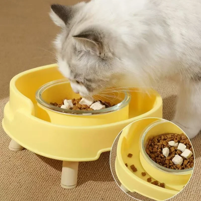 

Pet Feeding Bowl With Stand, Spill Proof, Spill Proof, Easy To Clean, Detachable, Suitable For Dogs, Cats, And Water Dispensers