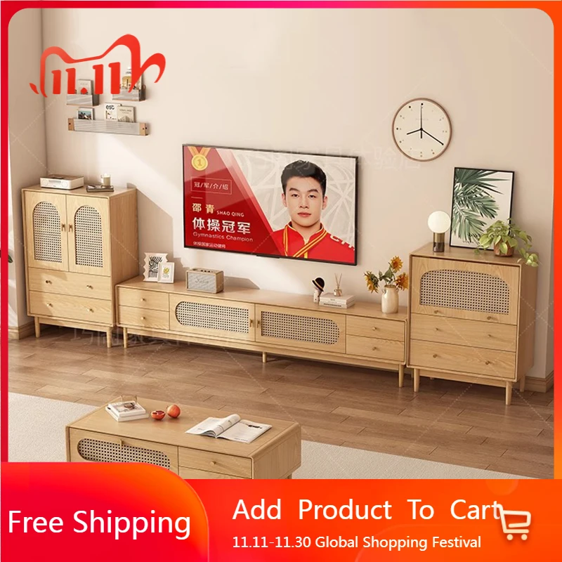 

Retro Drawers Tv Stands Storage Organizer Shelf Wood Tv Table Aesthetic Display Coffee Archivadores Chinese Style Furniture
