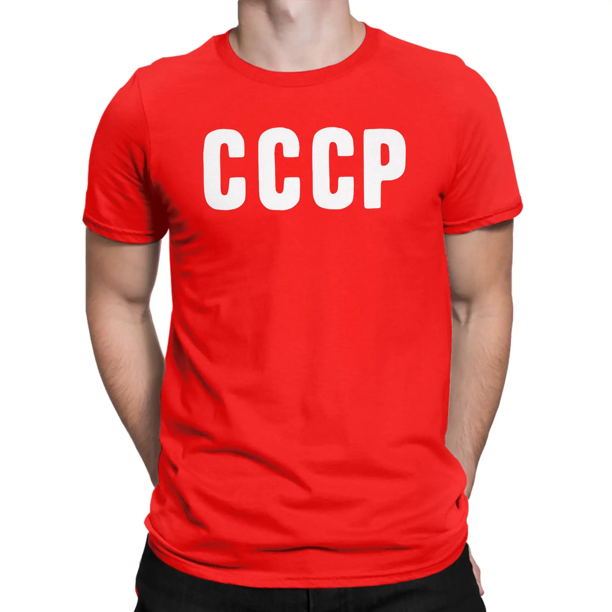 Men's Soviet Union National Team Retro CCCP T-Shirts  100% Cotton Tees Summer Streetwear Short-Sleeved T-Shirt O Neck Tee Shirt