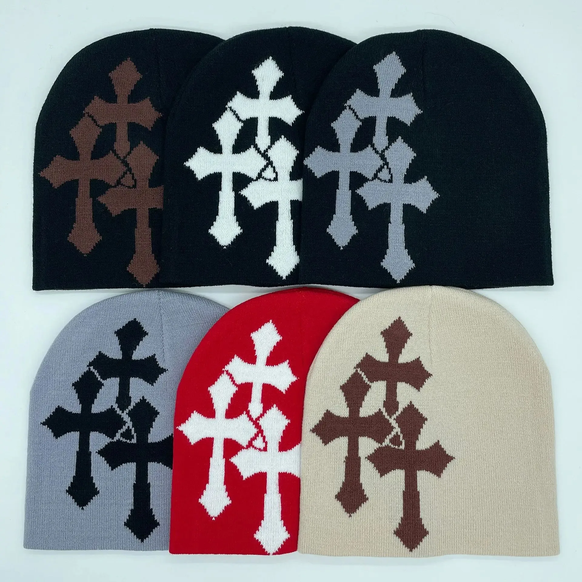 Y2K Japanese Sanskrit Letter Print Knitted Hat Autumn and Winter Street New Unisex Warm Personal Versatile Fashion Niche Beanies
