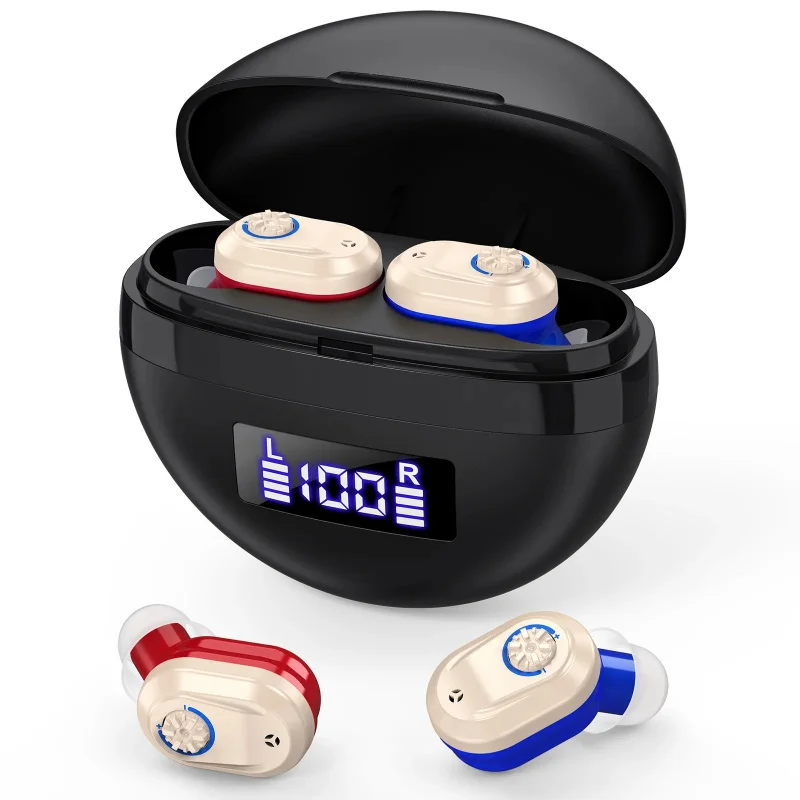 

Rechargeable Hearing Amplifiers Earbuds, Intelligent Noise Reduction Sound Amplifiers Headphones, Excellent Comfort hearing