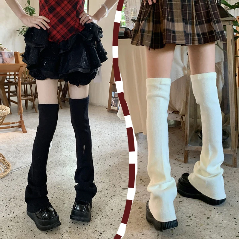 

Лолита Y2K, черно-белые пушистые гетры, осень/зима, однотонные гольфы, длинные носки, волосатые леггинсы, чулки, модные товары