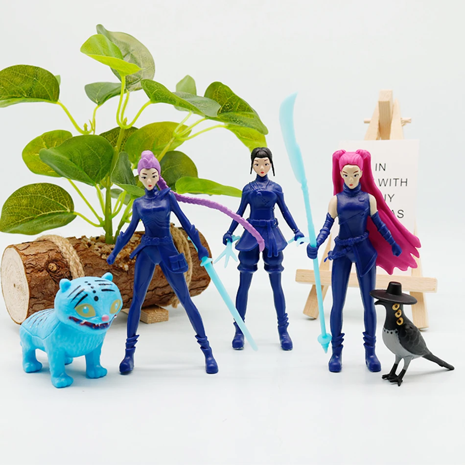 2025 Anime Kpop Demon Hunters Figure Rumi Mira Zoey Derpys Tiger Figurine Toy Cute Desk Decoration Statues Ornament Kid Gifts image 6