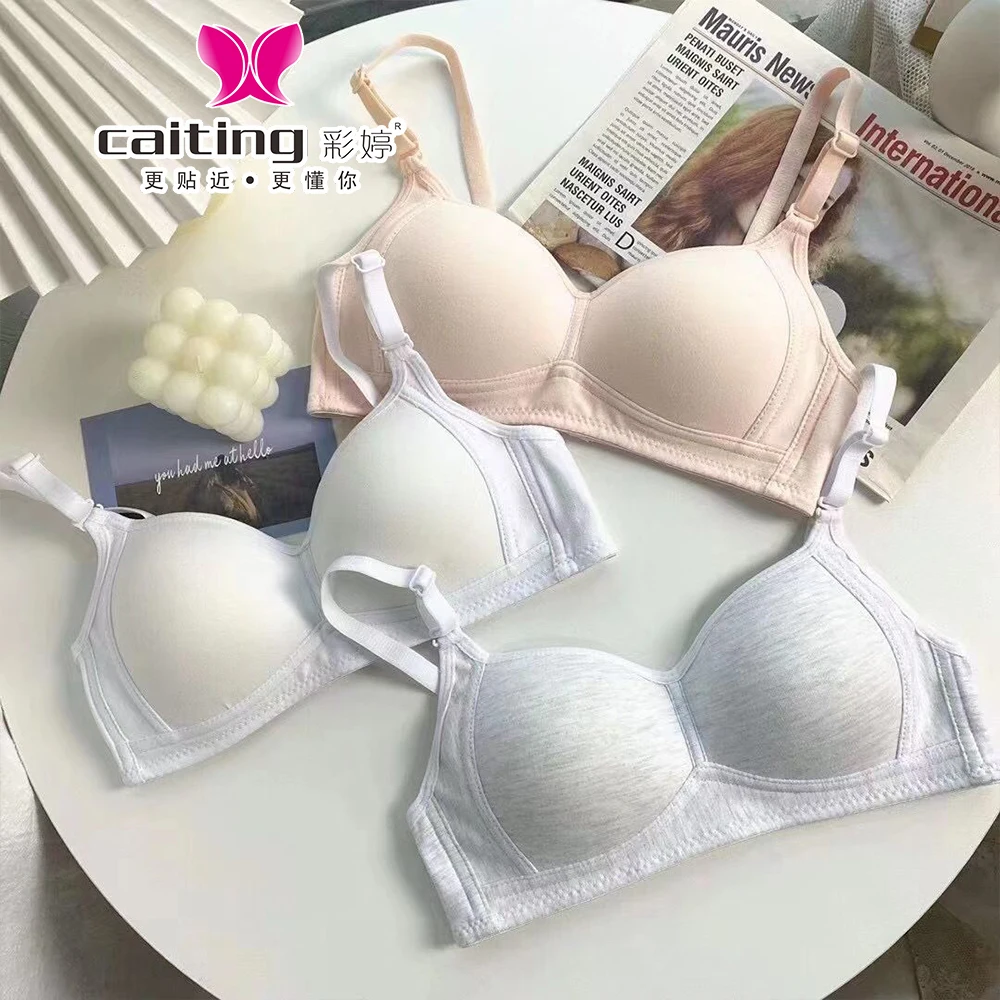 CAITING الصدرية ملابس داخلية قطنية امرأة الصيف رقيقة AB كأس الصدرية الصدرية ملابس امرأة تنفس ملابس داخلية مريحة #6