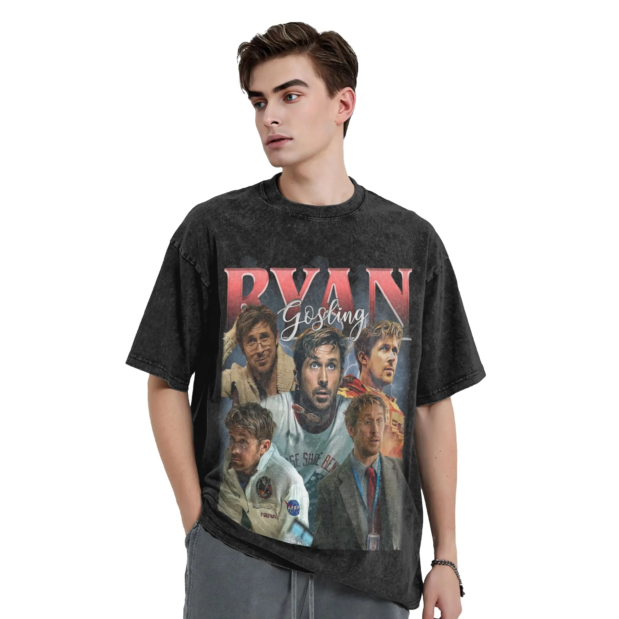 Ryan Gosling Movie Project Hail Mary 90s T Shirts Hip Hop Washed Cotton T-Shirts for Men Women Tops Streetwear Printed Tee Shirt