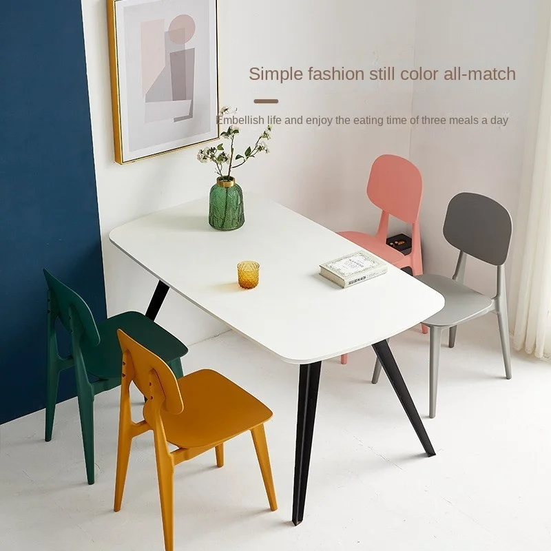 X&D Minimalist Load-bearing Large PP Material Dining Chair Outdoor Leisure Backrest Dining Stool Modern Minimalist Makeup Chairs
