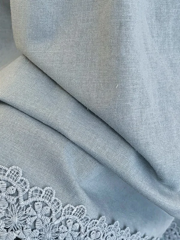 Casual redondo Ne Overhead irt 2025 nuevo Sle artístico bordado muñeca Top Bubble Sve ajuste suelto mezcla de lino y algodón irt