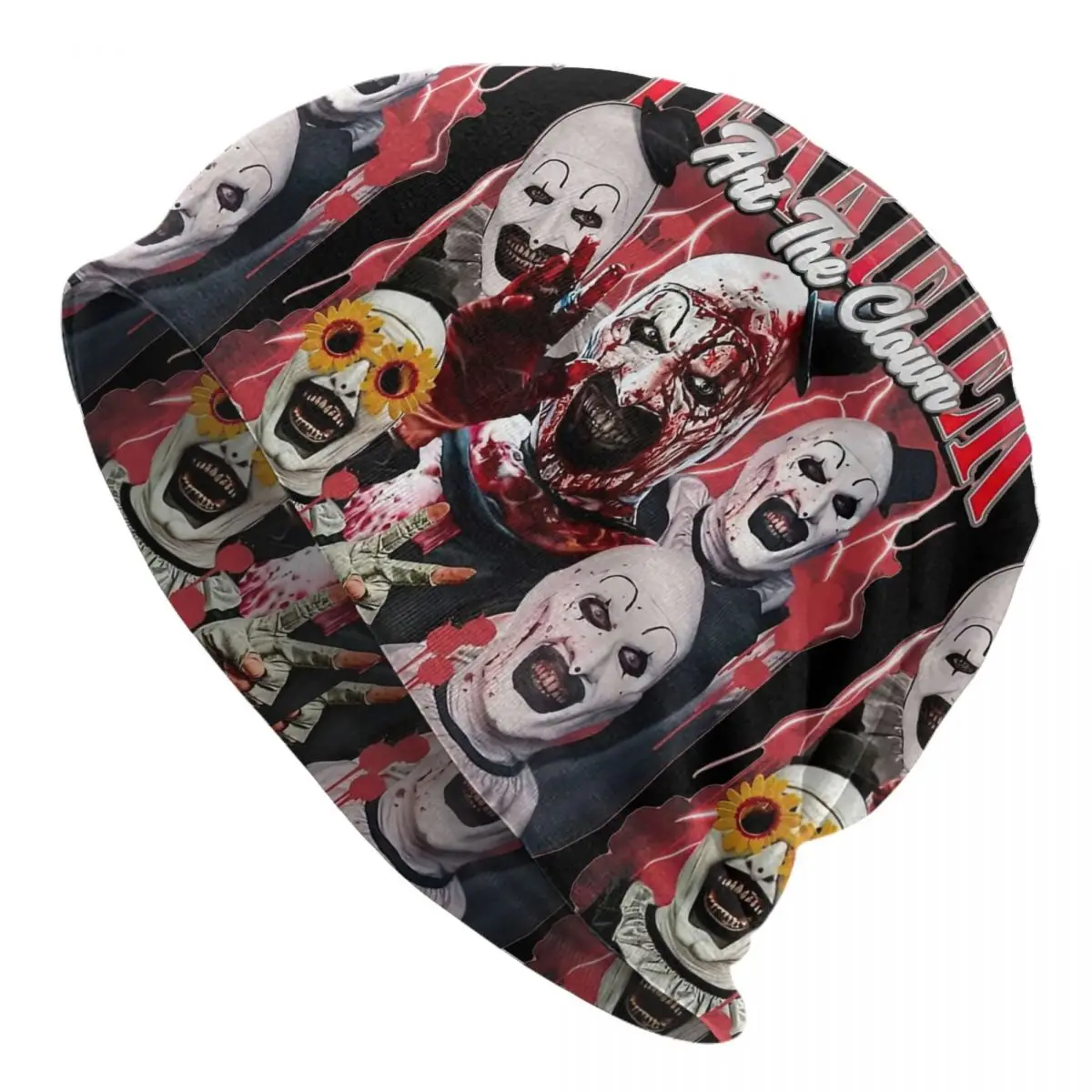 Terrifier Art The Clown Beanie Hats Y2K Cool Caps Adult Unisex Kpop Knitting Hat Autumn Printed Warm Soft Beanie Hats