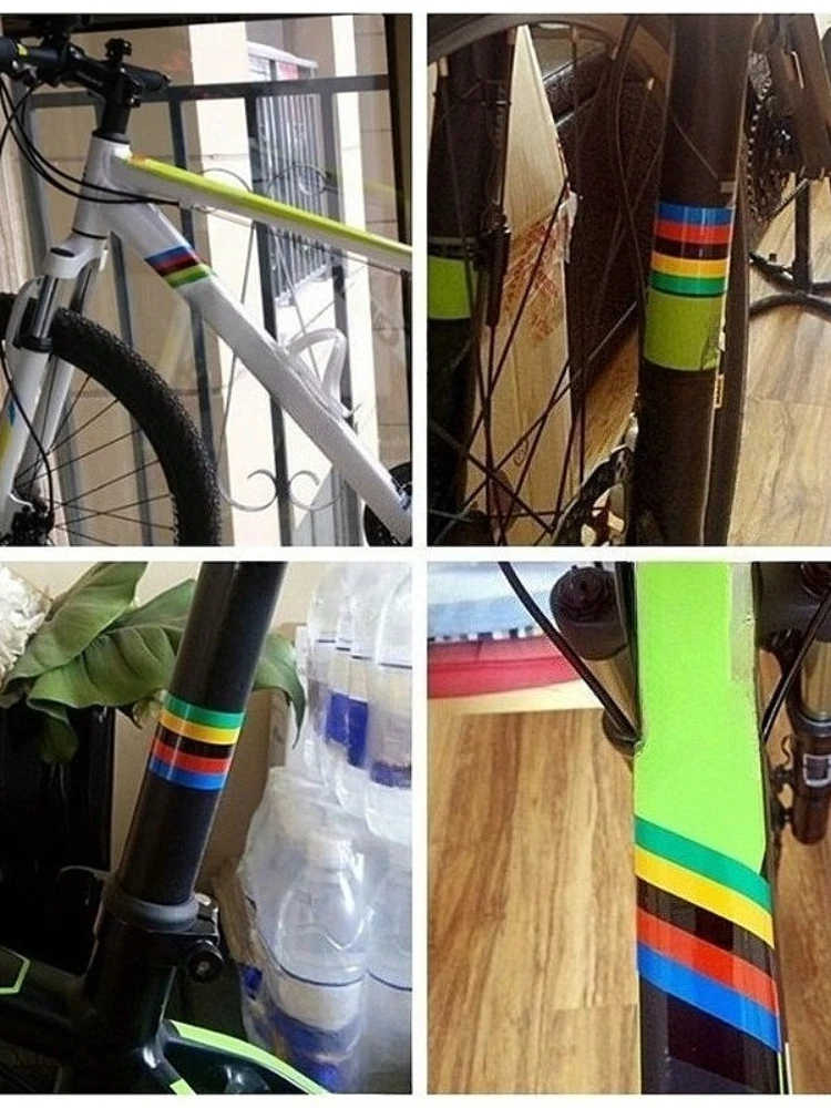 AliExpress NONE 1PC Rainbow Road Bike Frame Stickers Waterproof DIY MTB Bike Cycling Vinyl Decals Modified Top Tube Decorative Durable Decor