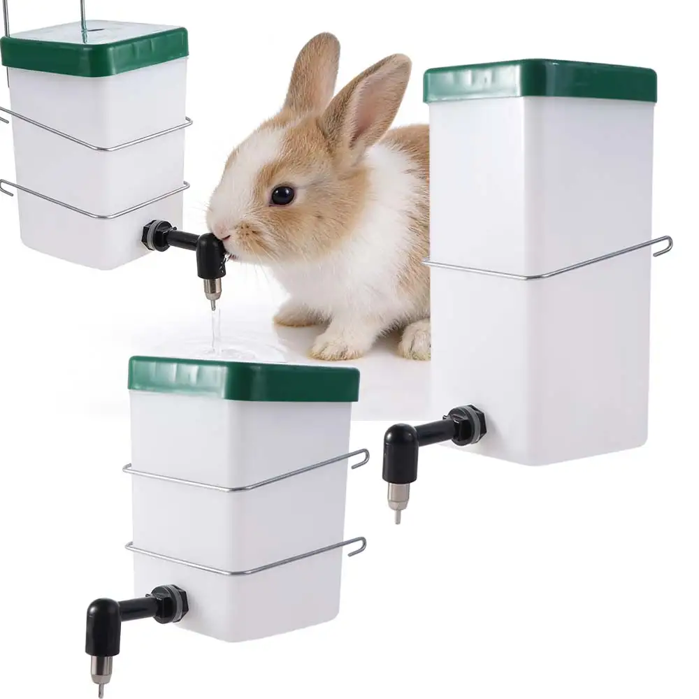 Practical 1L/500ML Rabbit Water Dispenser Automatic Detachable Rabbit Water Fountain Plastic Pet Hanging Feeder For Pet Cage