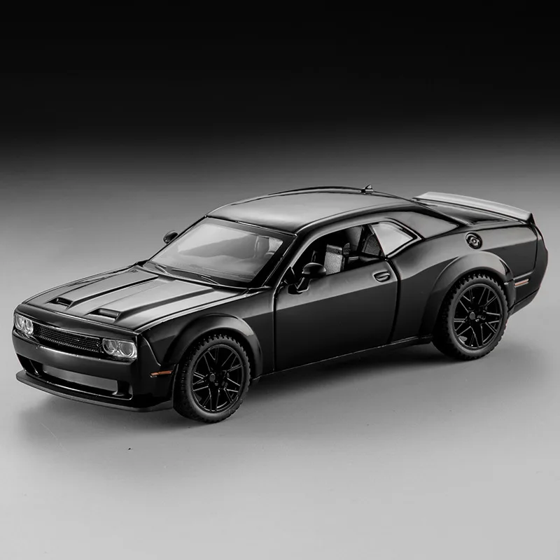Hellcat – Super voiture de sport en alliage métallique moulé sous pression, modèle de voiture, son et lumière, Simulation de traction, décoration, 1:32
