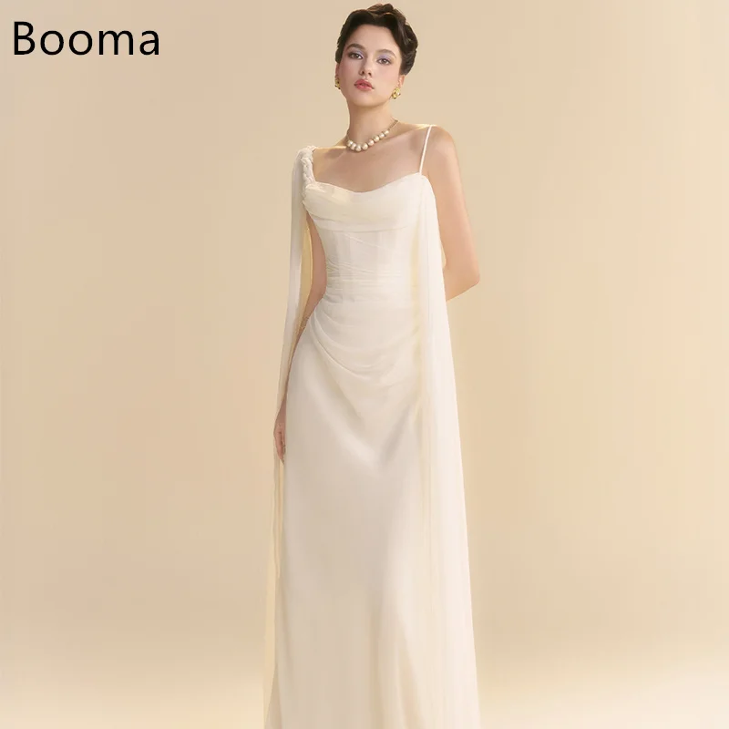 

Booma A-Line Spaghetti Strap Pleat Tulle Simple Long Wedding Dresses Sleeveless Brides Gown Custom Made 2025