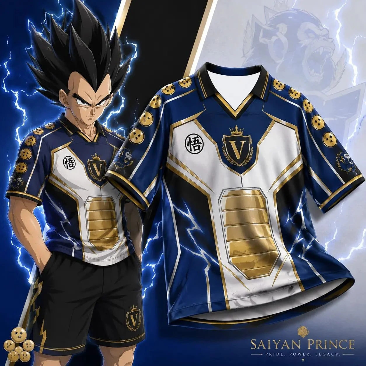 2027 Dragon Ball Goku Fußballtrikot für Herren und Damen, Anime, schnelltrocknend, kurzärmelig, Fußballshirt, Cosplay, Sport-T-Shirt, passend für die ganze Familie – Detail 6