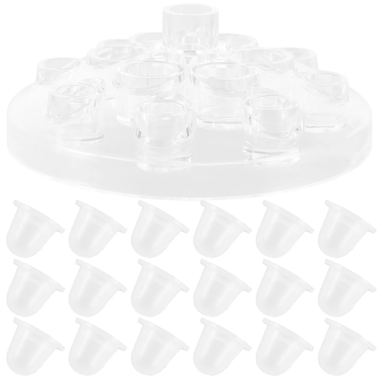 

Набор прозрачных силиконовых подставок для пигментных стаканчиков с несколькими отверстиями, прочные, легко моются, для тату-чернил, макияжа и контейнеров